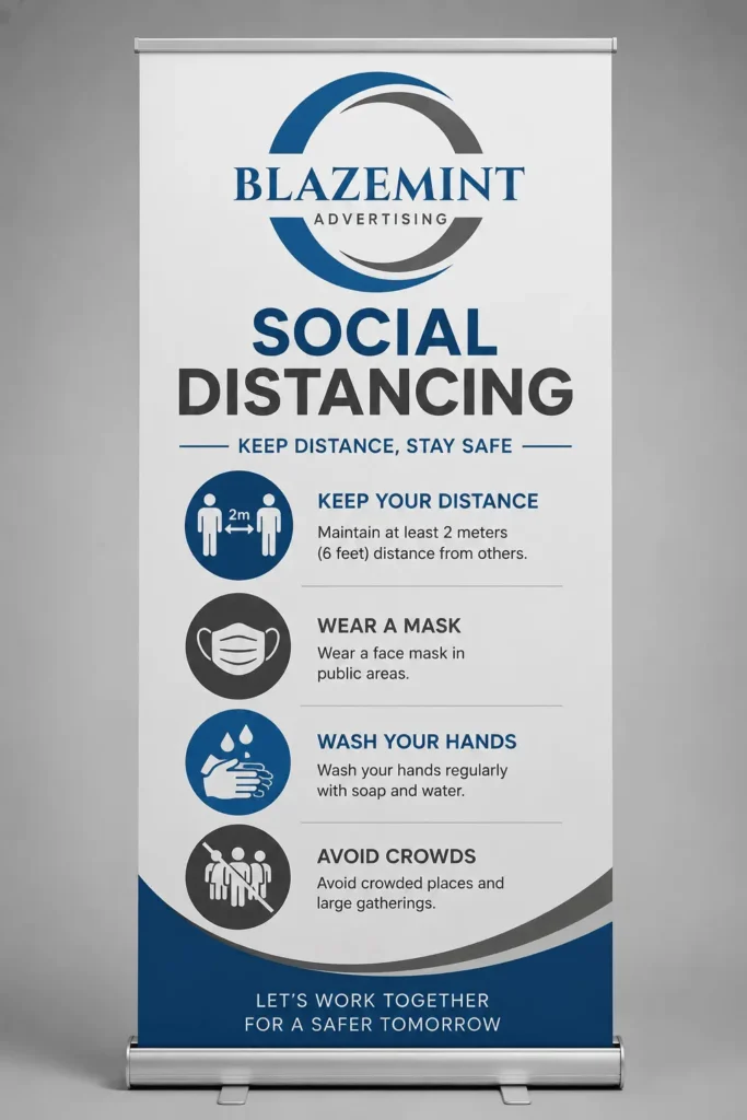 Social Distancing Roll Up Banner